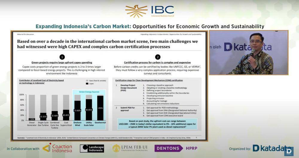 Presentasi Star Energy Geothermal tentang tantangan perdagangan karbon sebagai pelaku usaha (youtube.com/Katadata Indonesia)