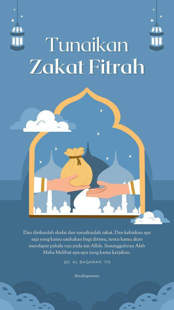 ilustrasi poster menunaikan zakat fitrah (pinterest.com/canva)