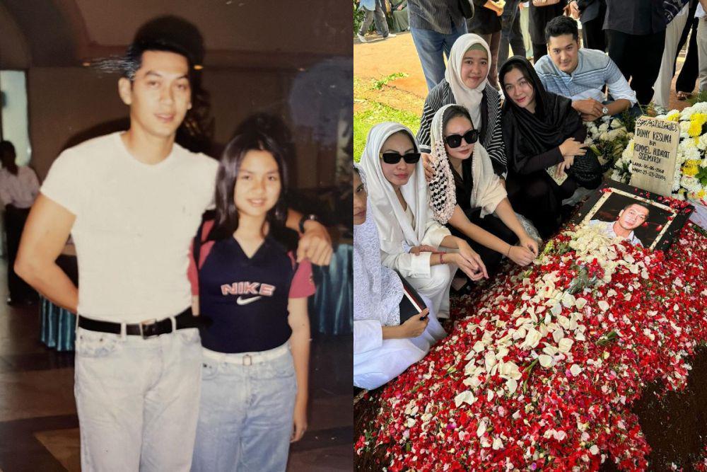 Pernah Jadi Pagar Ayu, 7 Potret Vicky Shu di Pemakaman Donny Kesuma!