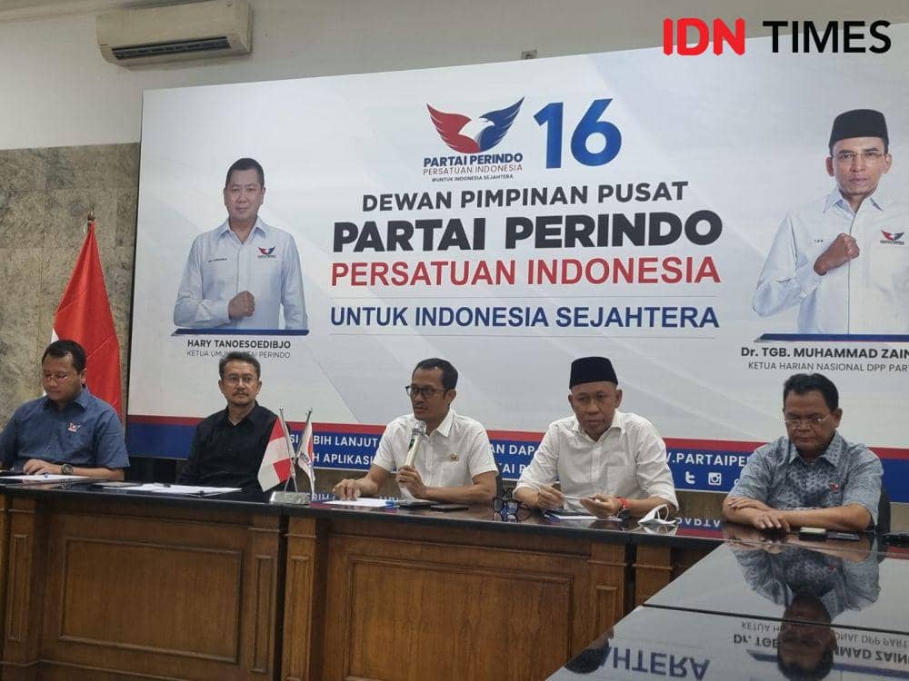 Konferensi pers DPP Perindo (IDN Times/Ilman Nafi'an)