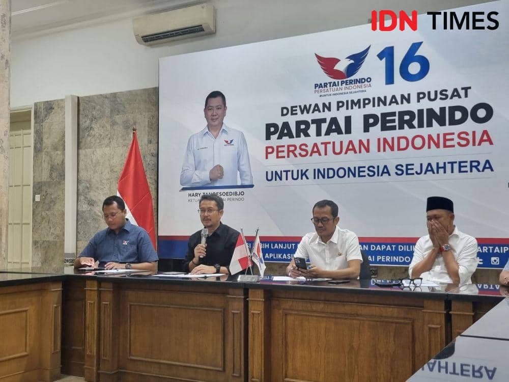 Konferensi pers DPP Perindo (IDN Times/Ilman Nafi'an)