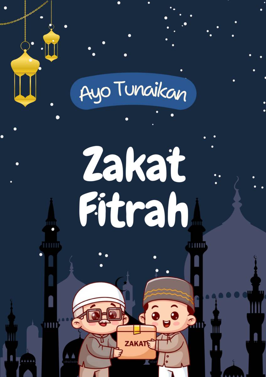ide poster menunaikan zakat fitrah (Canva.com/delvi a)