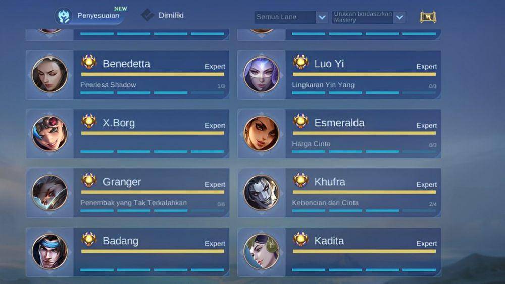 potret tampilan Mastery Code (dok. Moonton/Mobile Legends)