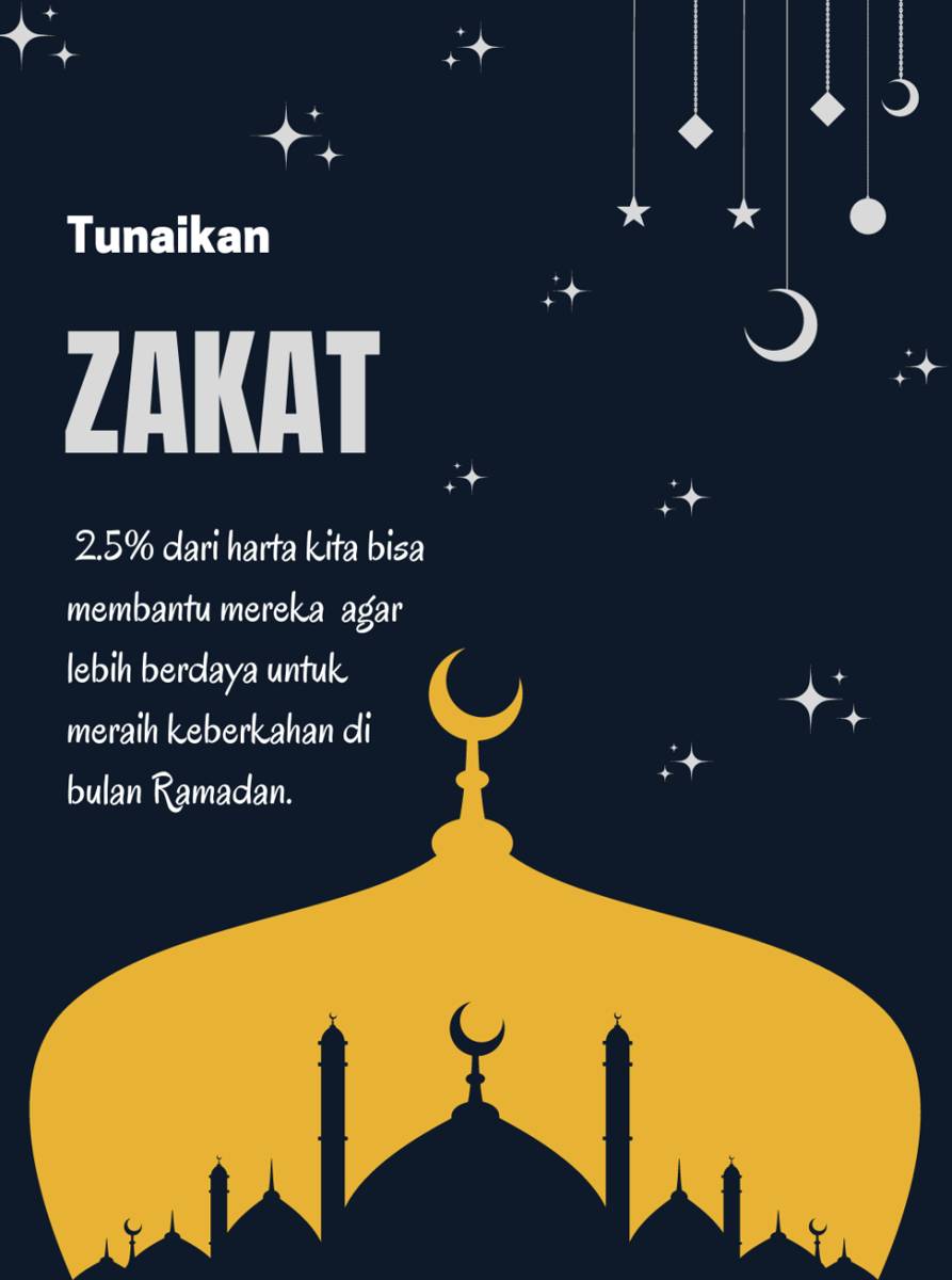 ide poster menunaikan zakat fitrah (Canva.com/delvi a)