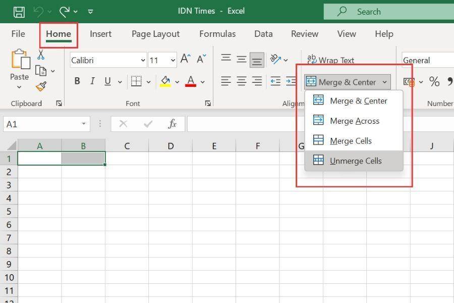ilustrasi cara memisahkan sel atau split di Excel (IDN Times/Laili)