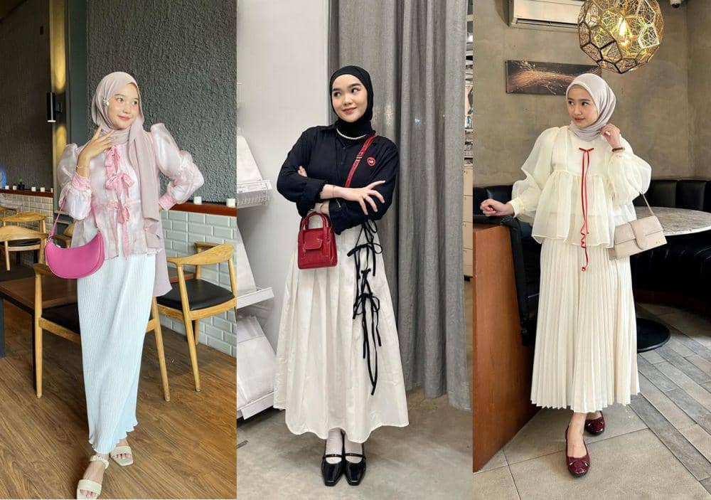 10 Inspirasi Outfit Lebaran Bertema Coquette, Manis dan Cute!