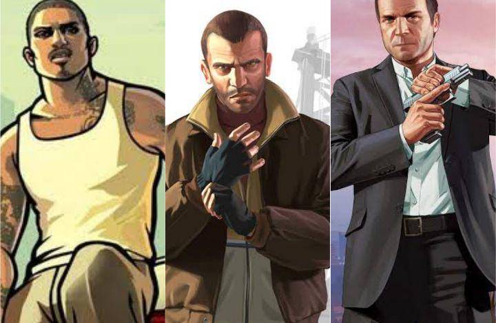 CJ, Niko, dan, Michael (dok. Rockstar Games/GTA Series)