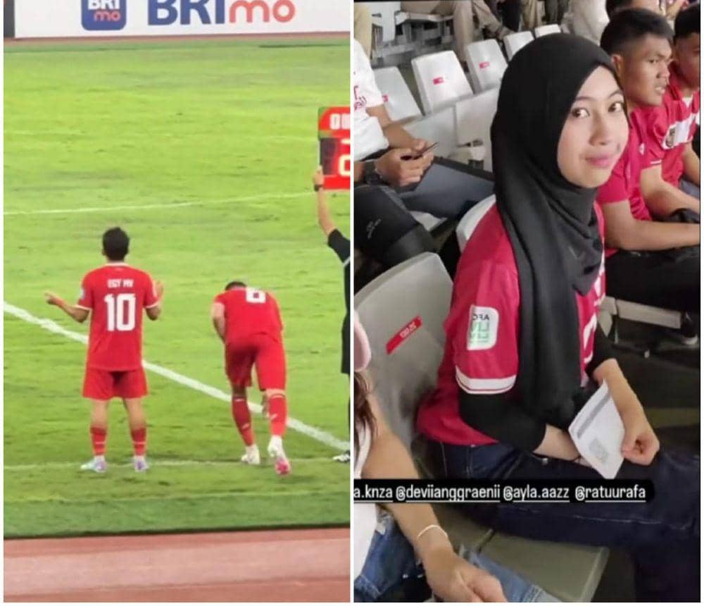potret publik figur saat nonton timnas di kualifikasi Piala Dunia (instagram.com/adiba.knza) | potret publik figur saat nonton timnas di kualifikasi Piala Dunia (instagram.com/deviianggraenii)