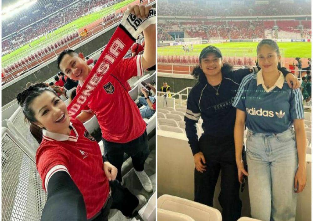 8 Potret Publik Figur saat Nonton Timnas di Kualifikasi Piala Dunia