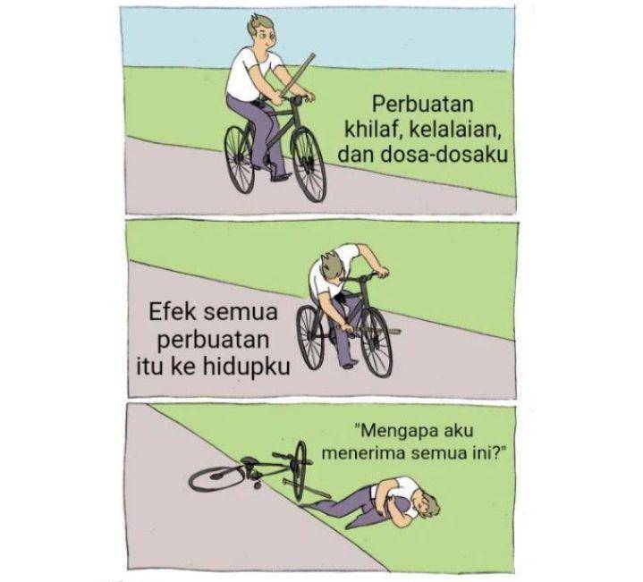 meme jatuh dari sepeda (instagram.com/tokoyomski)