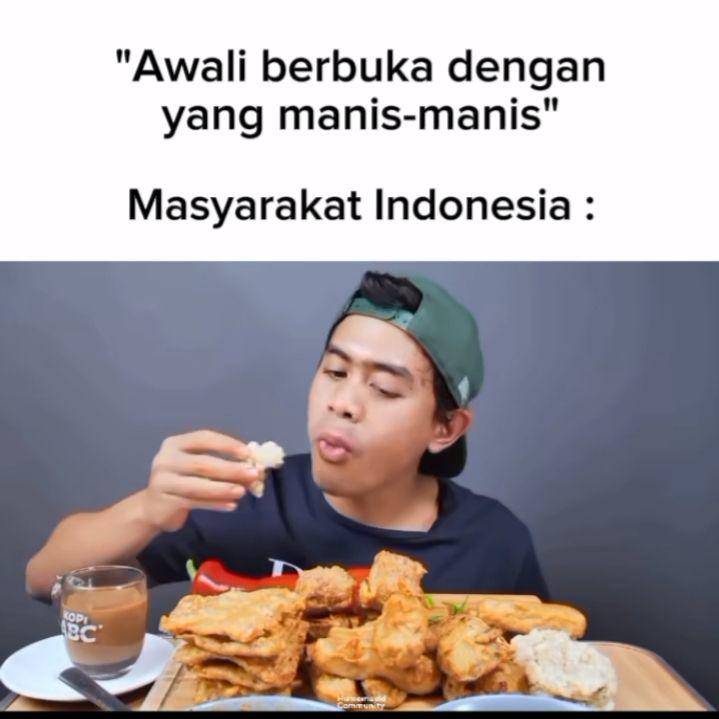 meme buka puasa pakai gorengan (instagram.com/humemesidcom)