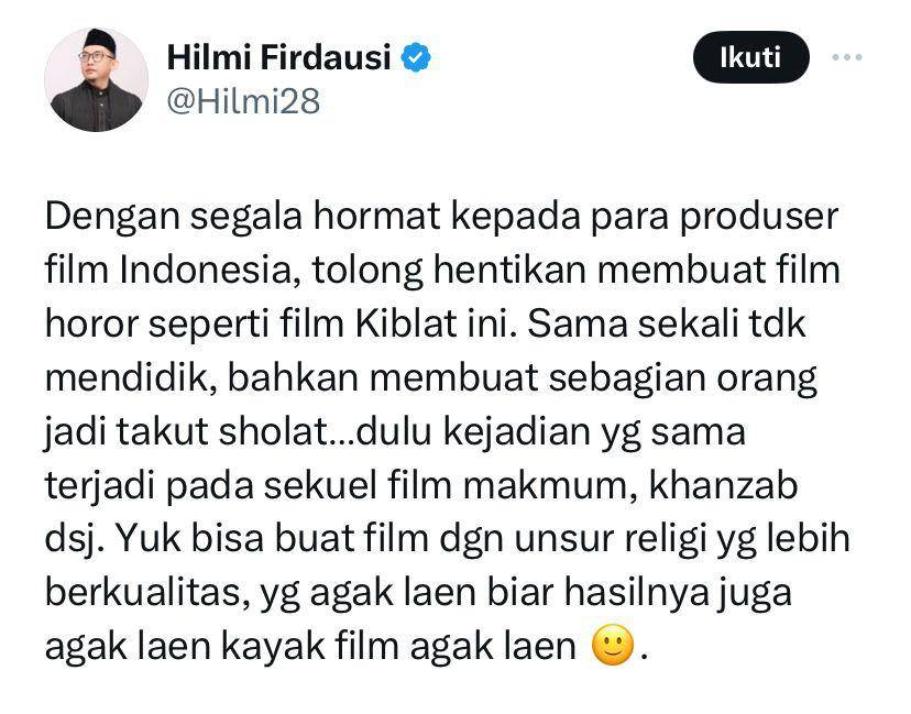 postingan ustaz Hilmi Fildaus (x.com/Hilmi28)