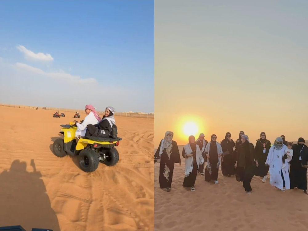 9 Potret Natalie Sarah di Safari Desert Dubai, Syahdu Nikmati Sunset