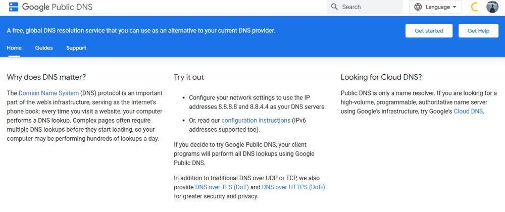 Google Public DNS (dok. Google Public DNS)