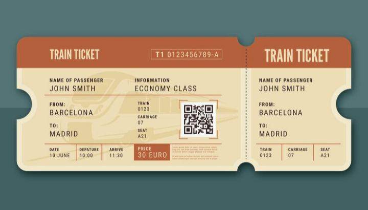 ilustrasi tiket kereta (freepik.com/freepik)