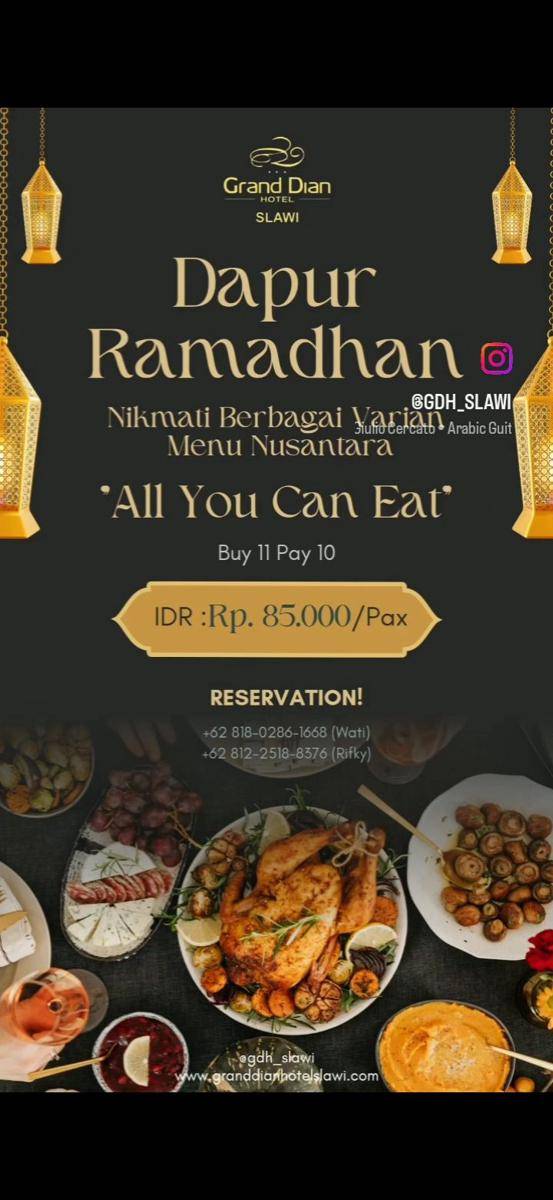 promo bukber all you can eat di Grand Dian Hotel Slawi (instagram.com/gdh_slawi)