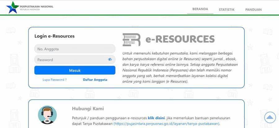 ilustrasi situs e-resources Perpusnas (dok. Perpusnas)