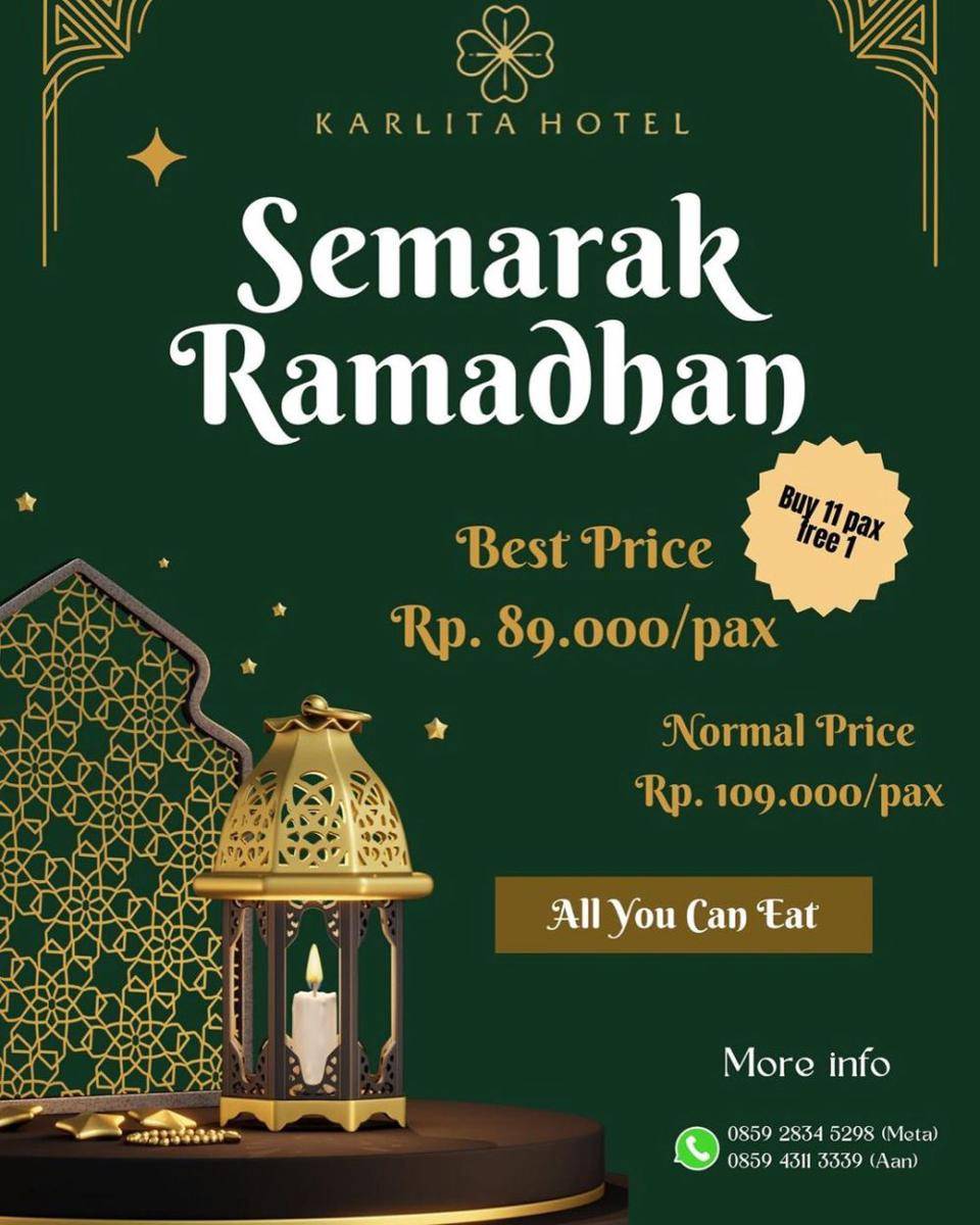 promo bukber all you can eat di Karlita Hotel Tegal (instagram.com/karlitahoteltegal)