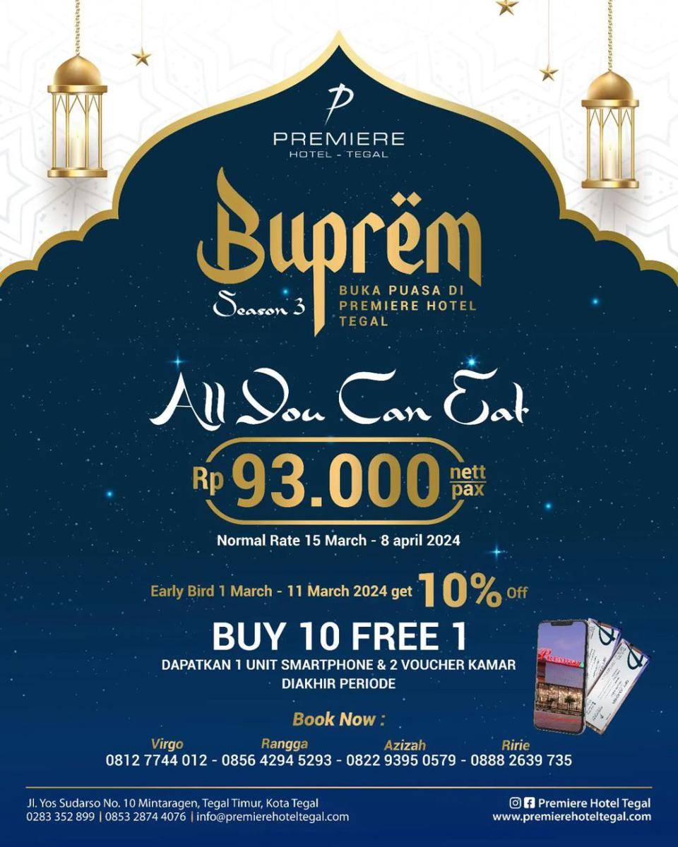 promo bukber all you can eat di Karlita Hotel Tegal (instagram.com/karlitahoteltegal)