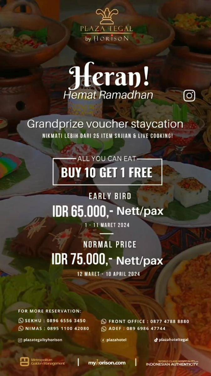 promo bukber all you can eat di Plaza Tegal by Horison (instagram.com/plazategalbyhorison)