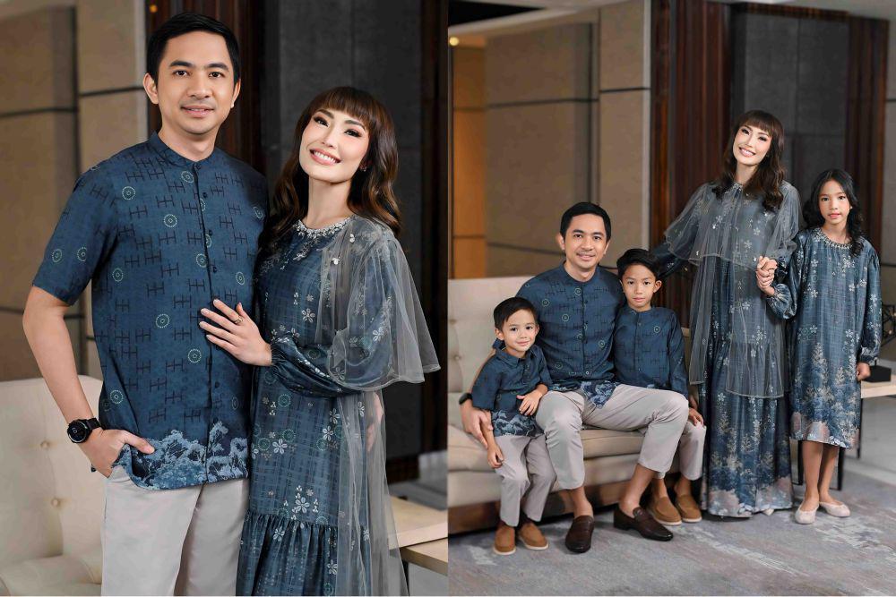 7 Potret Photoshoot Keluarga Ayu Dewi Kenakan Busana Lebaran, Sweet!