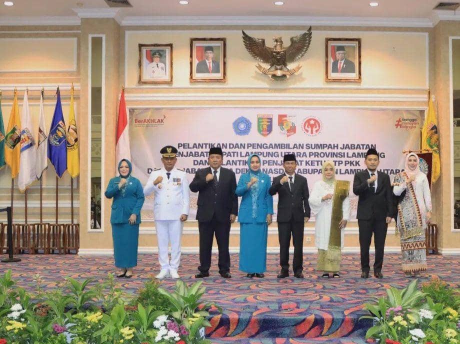 Pelantikan Pj Bupati Lampung Utara oleh Gubernur Lampung Arinal Djunaidi. (Dok. Pemprov Lampung).