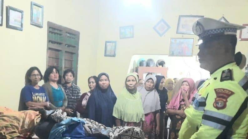 Penampakan TKP saat peristiwa kecelakaan menewaskan ibu dan anak di Tanggamus. (Dok. Polres Tanggamus).