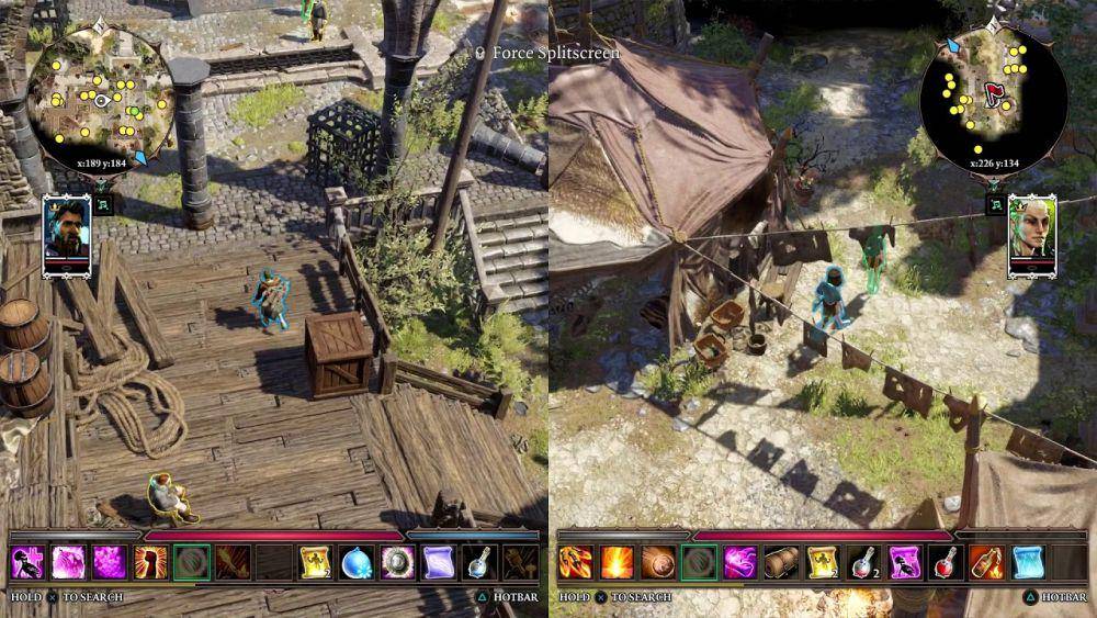 split screen gameplay Divinity: Original Sin 2 - Definitive Edition (dok. Larian Studios/Divinity: Original Sin 2 - Definitive Edition)