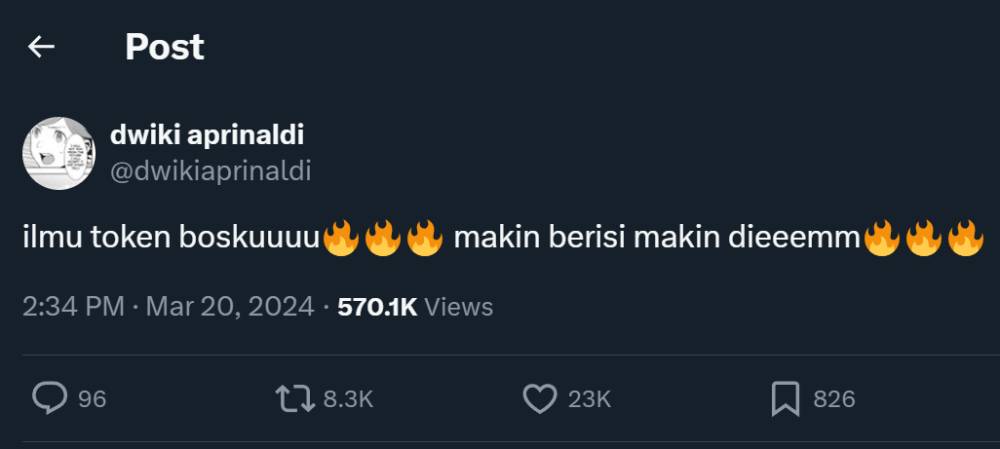 Arti ilmu token listrik yang viral di media sosial (twitter.com/dwikiaprinaldi)