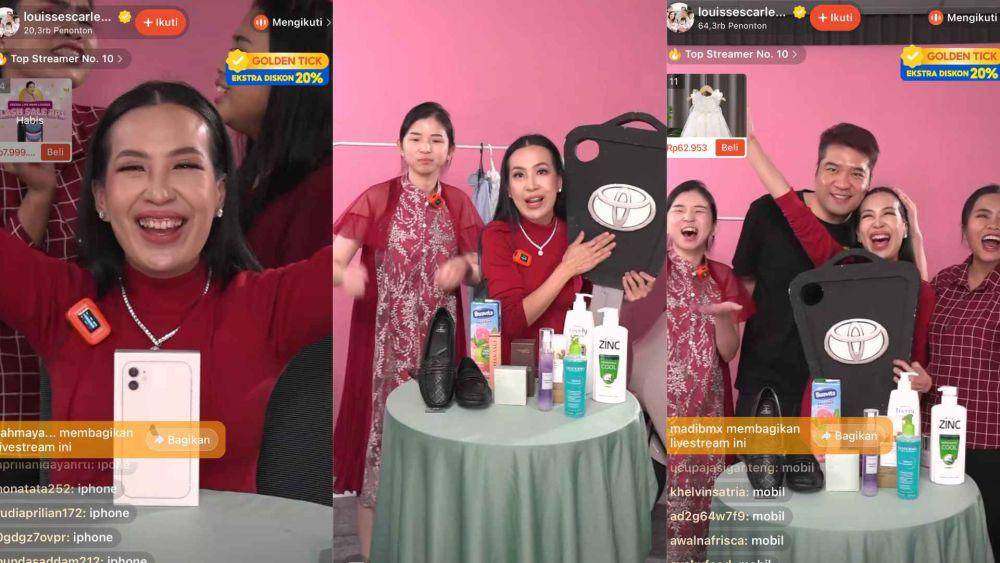 Louisse Scarlett Alias Mami Louisse pada Shopee live flash sale (dok.istimewa)