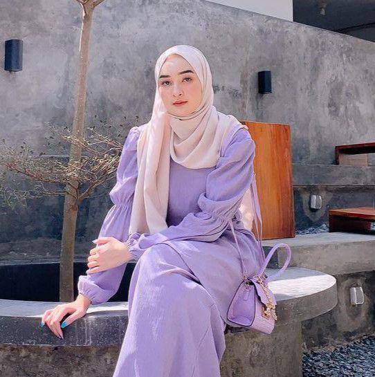 pilihan hijab yang cocok dipadukan baju warna lilac (instagram.com/ingridyulikaa)