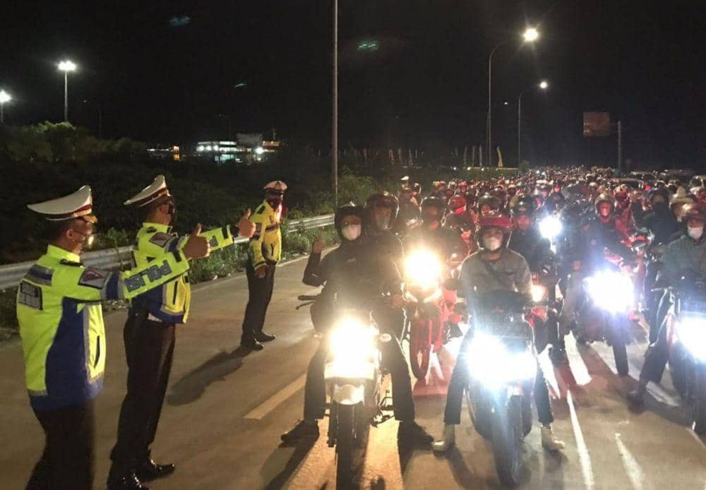 Pemudik Motor di Lampung Bakal Dapat Pengawalan Polisi saat Malam Hari