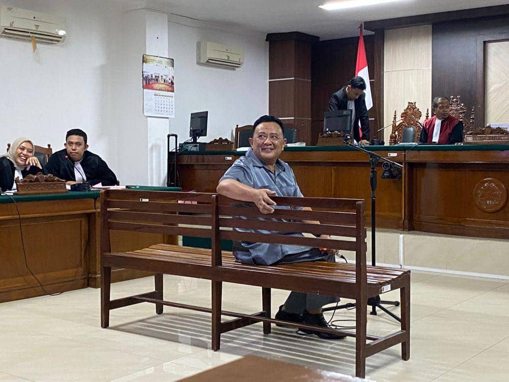 Caleg DPR RI Syarifuddin Dg Punna jalani sidang dugaan kasus politik uang di Pengadilan Negeri Makassar, Selasa (26/3/2024). (IDN Times/Istimewa)