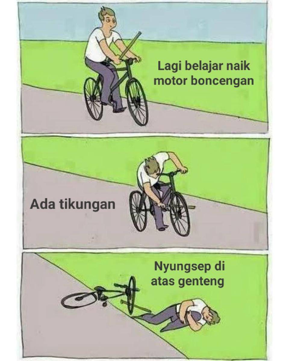 meme jatuh dari sepeda (dok. pribadi/Iip Afifullah)