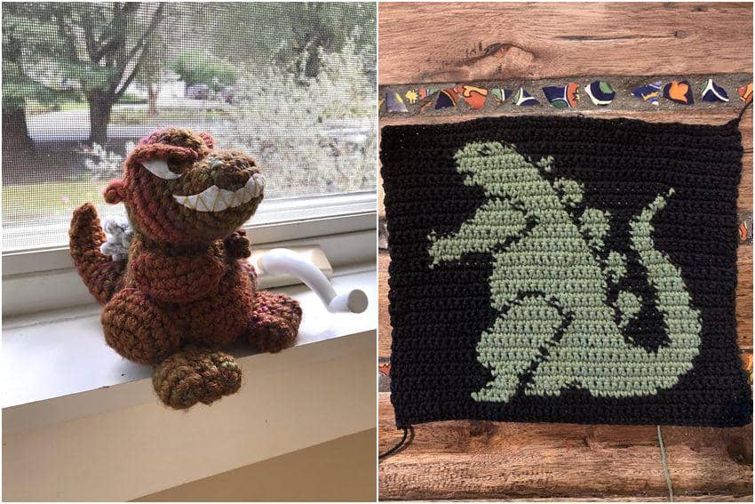 7 Rajutan Tangan Bertema Godzilla, kok Malah Jadi Gemas?