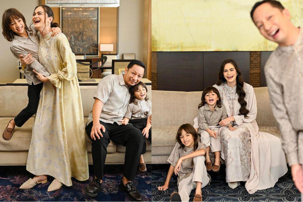 7 Photoshoot Ringgo Agus dan Sabai Berbusana Lebaran, Keluarga Cemara!