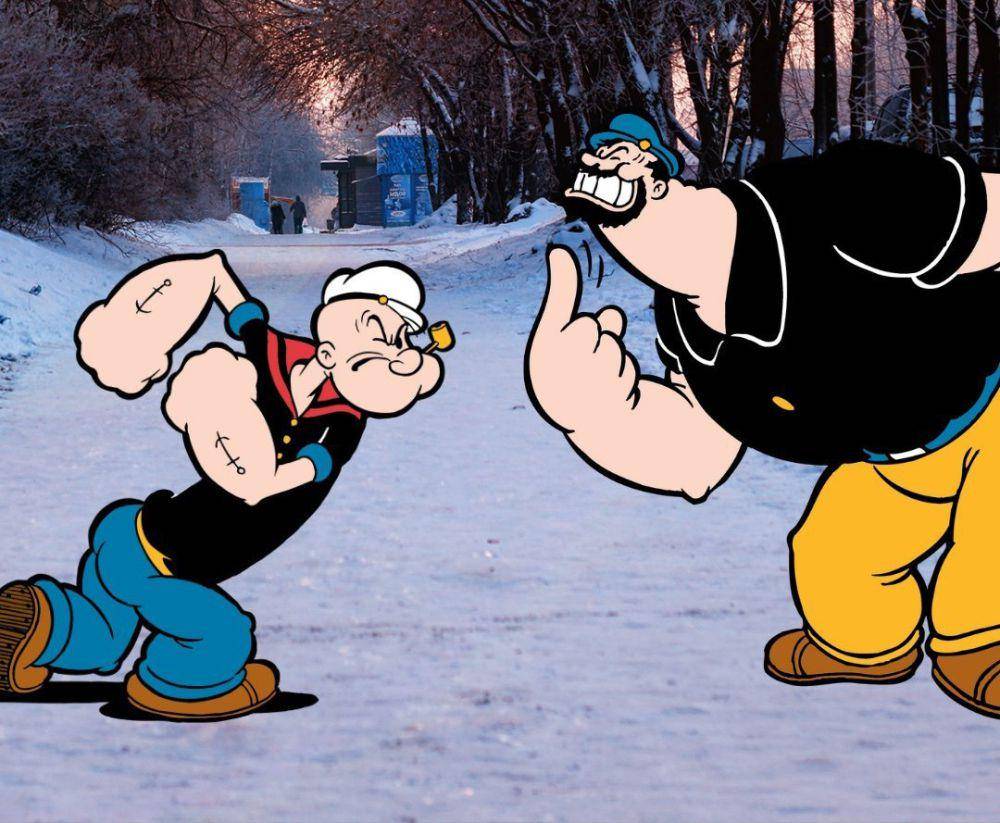 Popeye (kiri) dan Bluto (kanan). (Instagram.com/popeye)