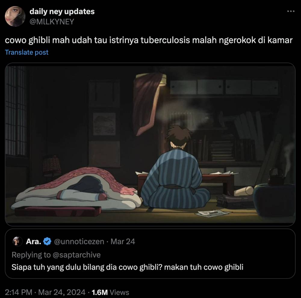 tren cowok Ghibli (twitter.com/MlLKYNEY)