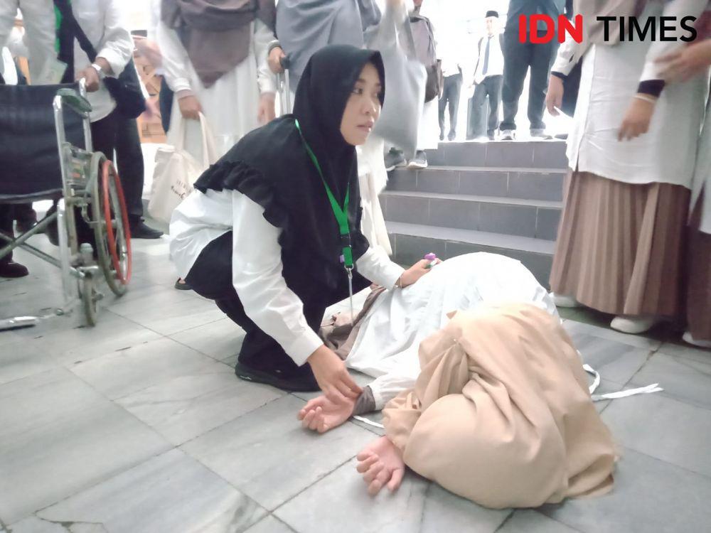 Gladi Posko PPIH 2024, di asrama haji Pondok Gede, Jakarta, Selasa (26/3/2024). IDN Times/Faiz Nashrillah
