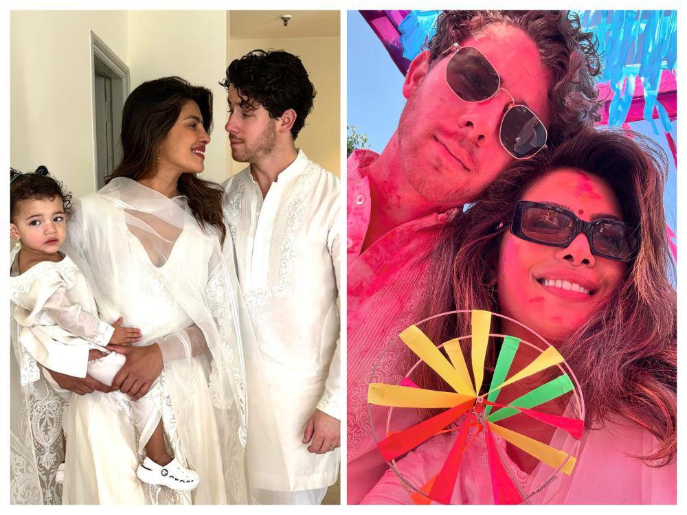 8 Potret Priyanka Chopra dan Nick Jonas Rayakan Holi di Mumbai, Seru!