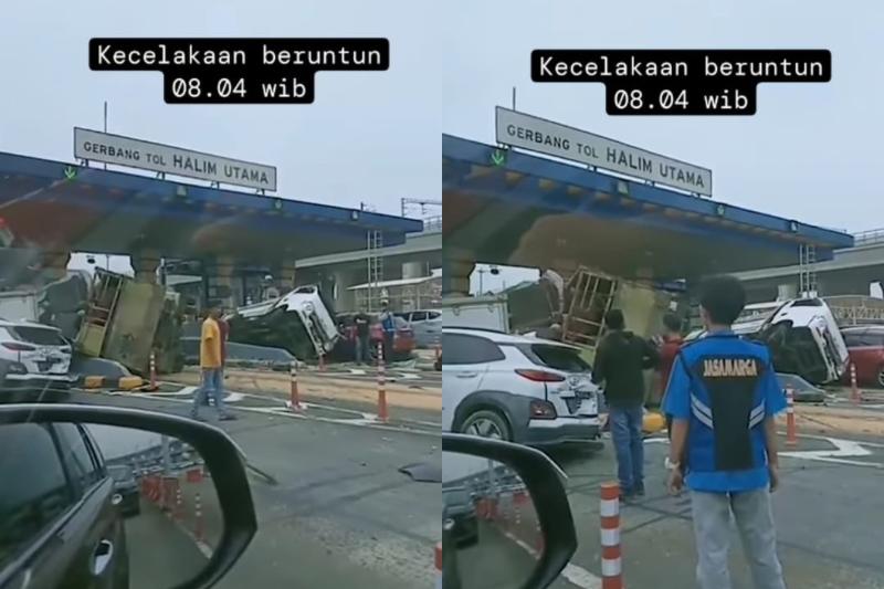 Kecelakaan Beruntun di GT Halim Utama, 4 Orang Dilarikan ke RS