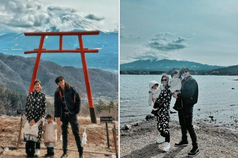7 Potret Felicya Angelista dan Hito Ajak Anak ke Gunung Fuji, Dingin!