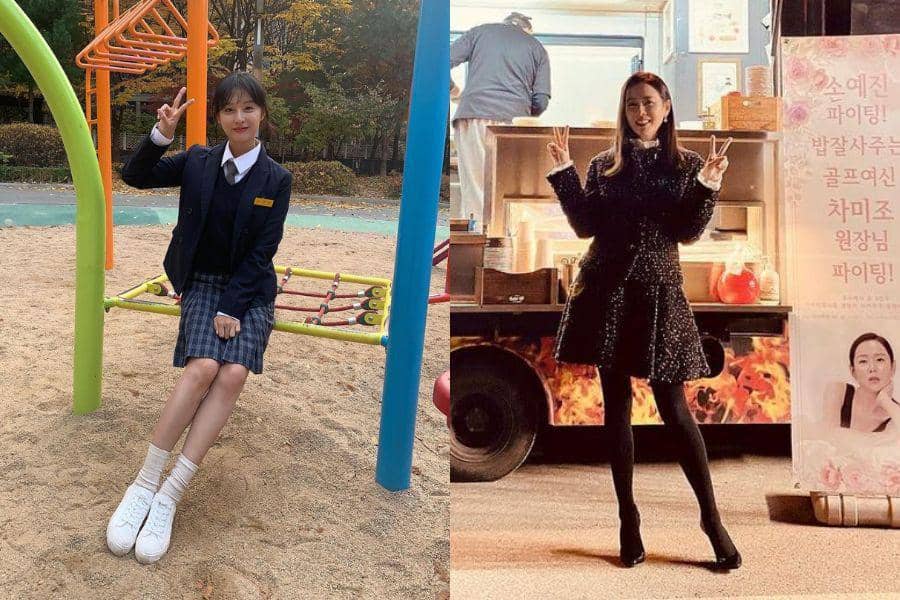 Adu gaya Son Ye Jin vs Kim Ji Won. (instagram.com/yejinhand | instagram.com/geewonii)