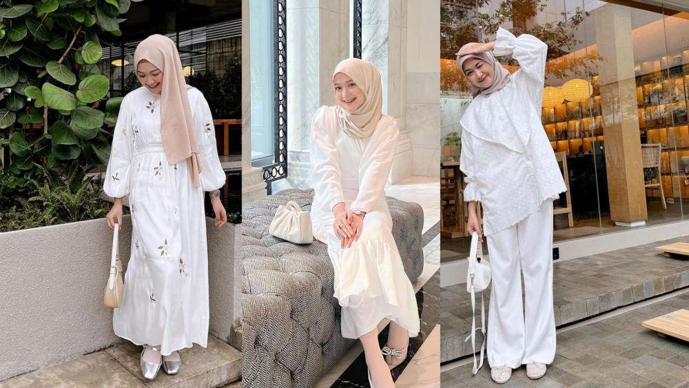 9 Inspirasi OOTD Bukber Nuansa Putih ala Selebgram Saritiw, So Pretty!