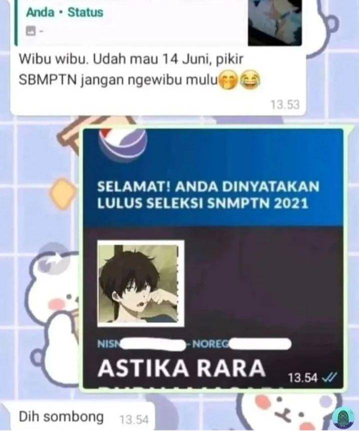 meme gak lulus SNBP (instagram.com/pekoqs_area)