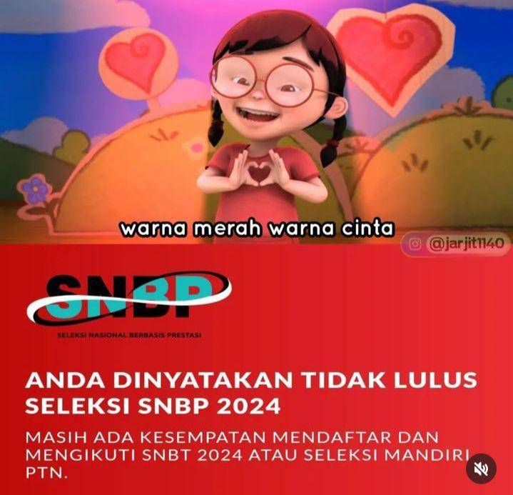 meme gak lulus SNBP (instagram.com/jarjit1140)