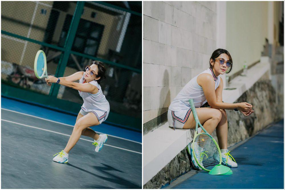 9 Potret Dinda Kirana Main Tenis di Malam Hari, Tetap Energik!