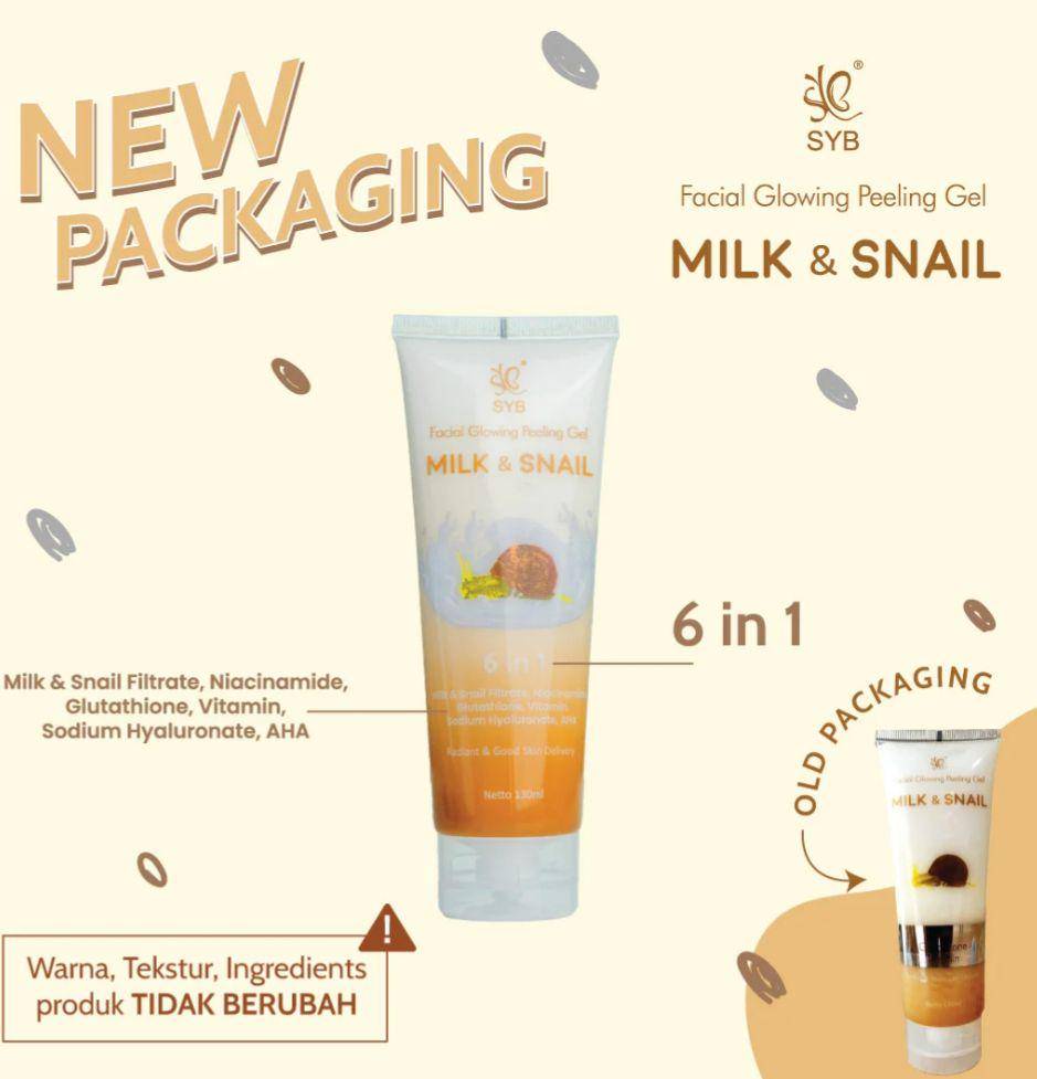 SYB Facial Glowing Peeling Gel with Milk and Snail (sybindonesia.com)