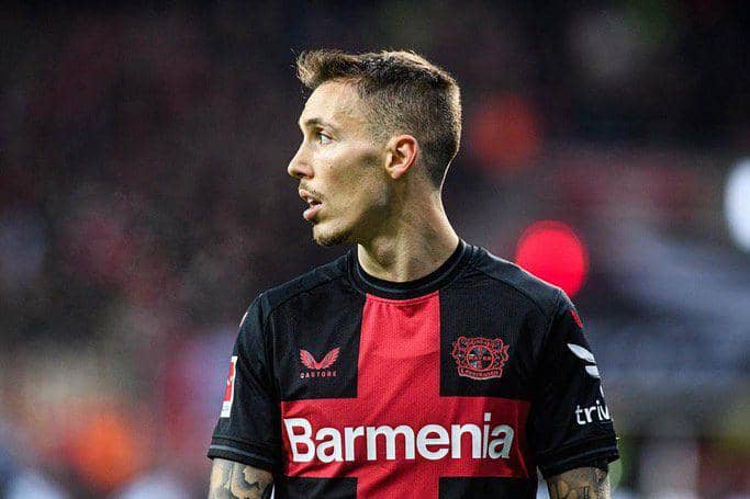 Alejandro Grimaldo berseragam Bayer Leverkusen. (instagram.com/grimaldo35)