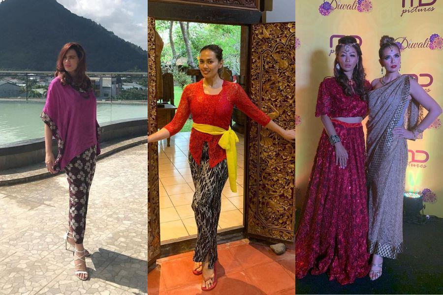8 OOTD Etnik Catherine Wilson, Elegan Pakai Kebaya hingga Sari